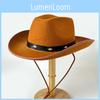 Classic Western Cowboy Hat With Rivet Leather And Wide Brim For Men And Women