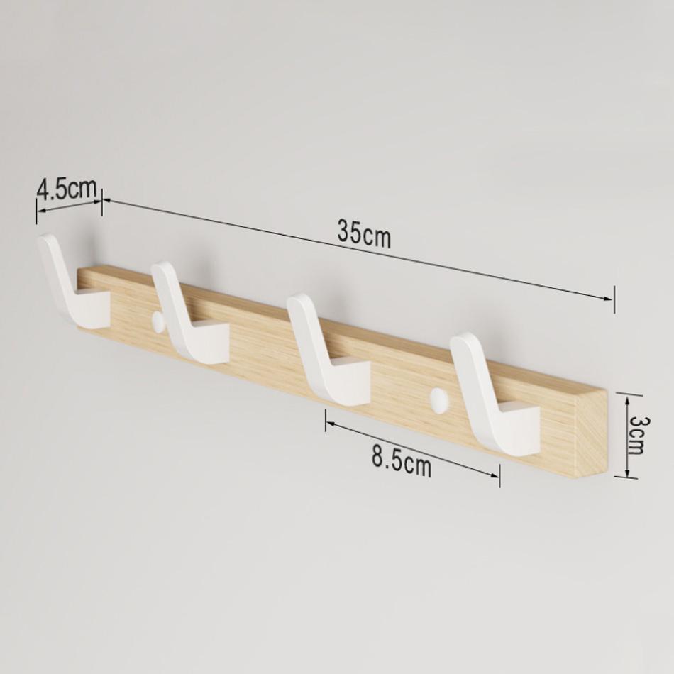 Wood Wall Hook White Black Aluminum Creative 3 4 5 6 Row Hooks for Bathroom Kitchen Door Decorative Coat Towel Key Holder Hanger