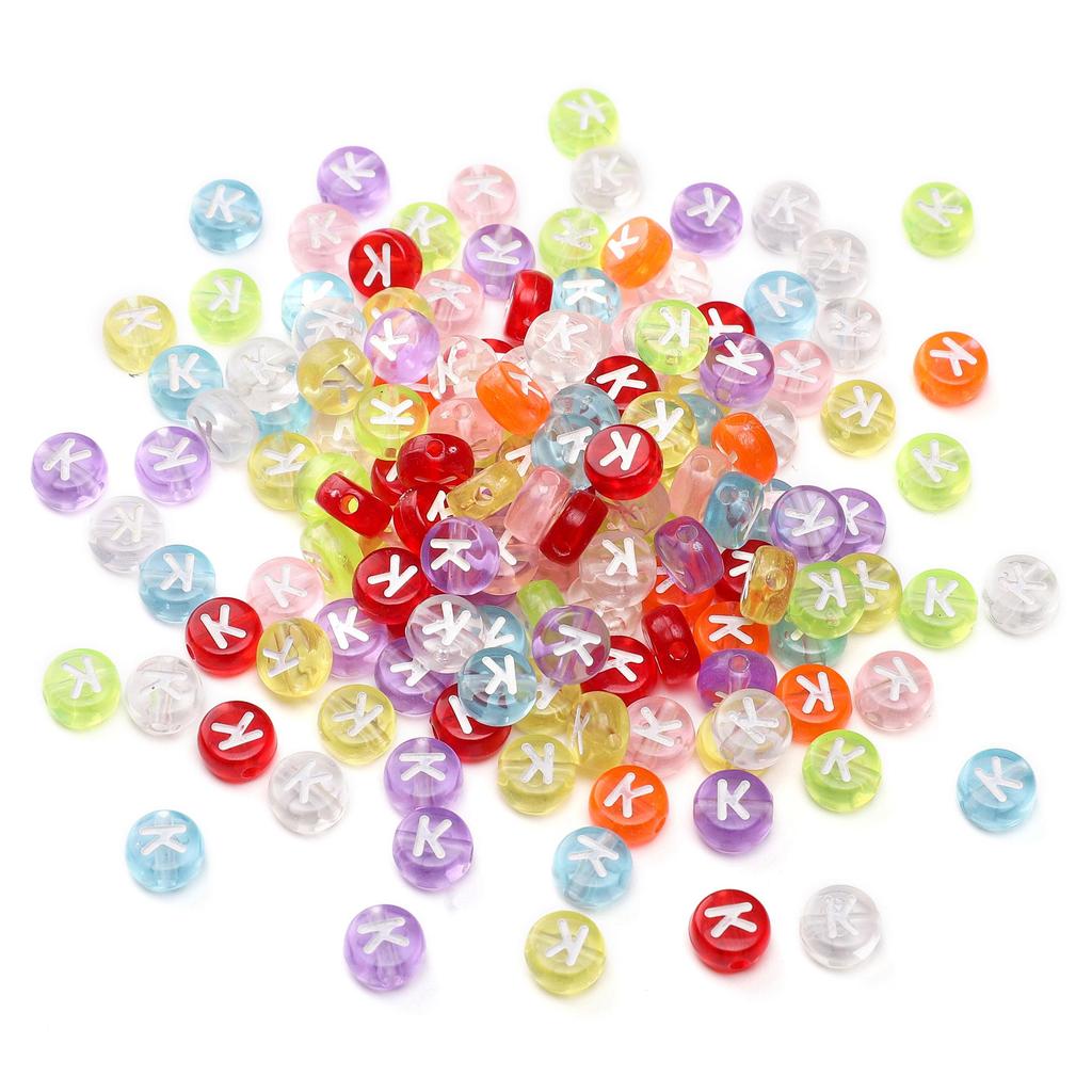 100 ks Akrylové korálky s písmeny Kulaté volné korálky pro DIY náramek Výroba módních šperků