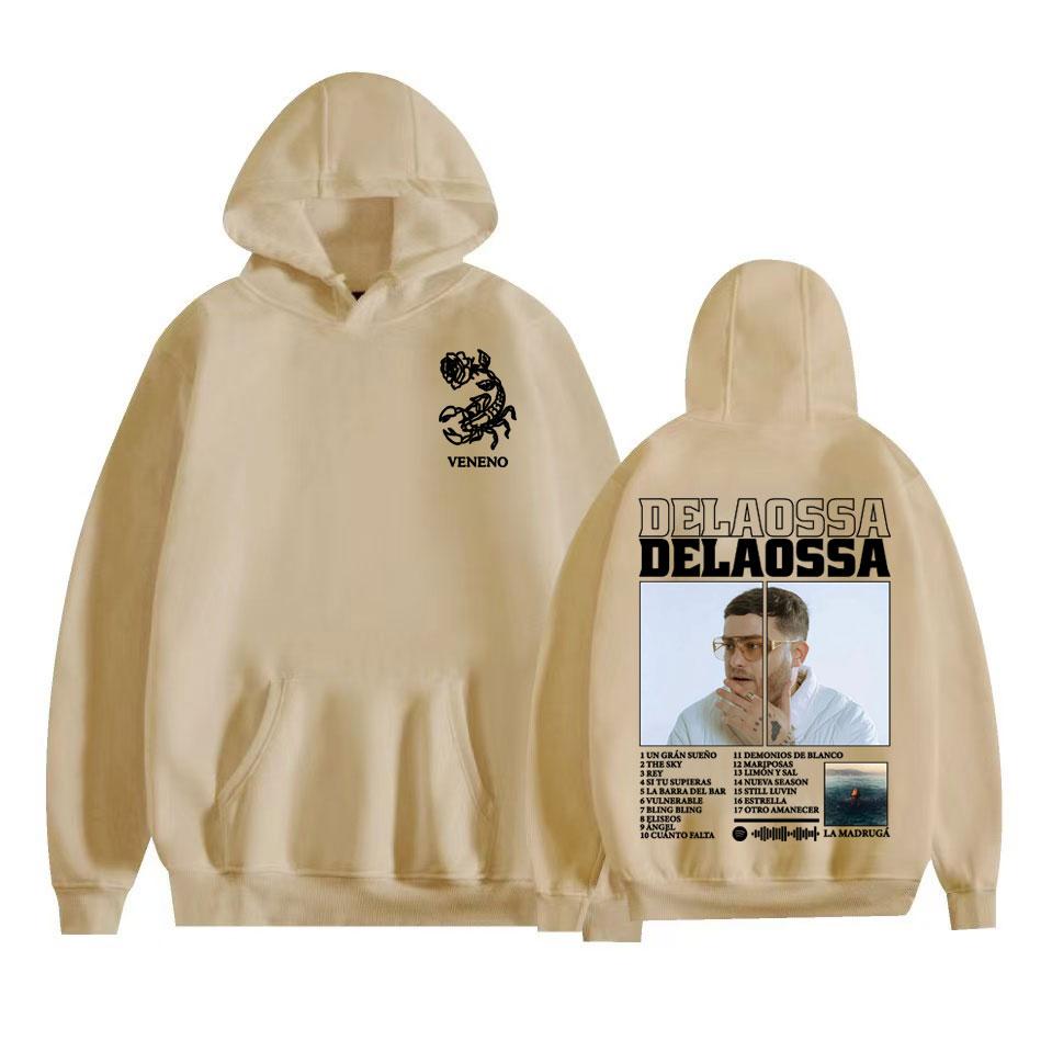 Rapper Delaossa Album Tour 2025 Merch Hoodies Men's Women Harajuku Hip Hop Pop Music Sweatshirts Casual Comfort Oversized Hoodie