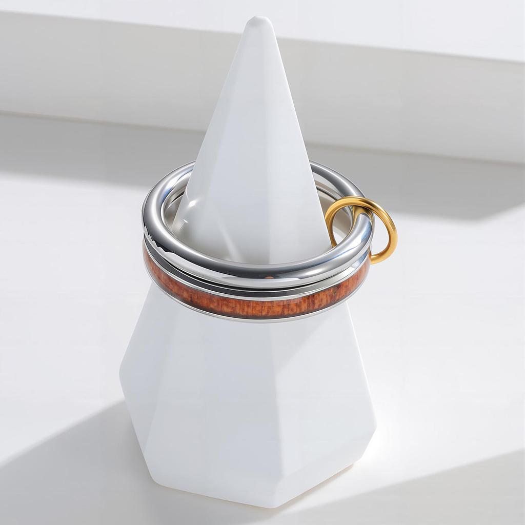 European-American Titanium Steel Stackable Finger Ring - Niche Design