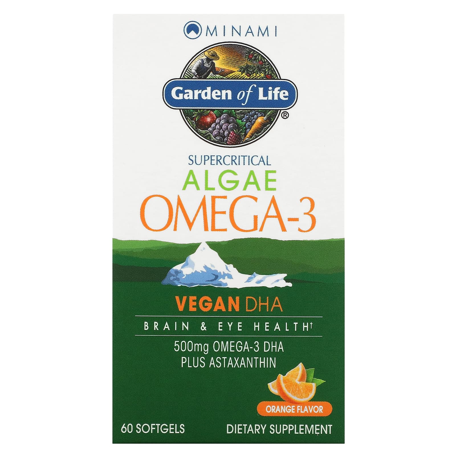 

Vegan DHA, Super Critical Omega 3 Supplement, Orange Flavor, 60 Softgels