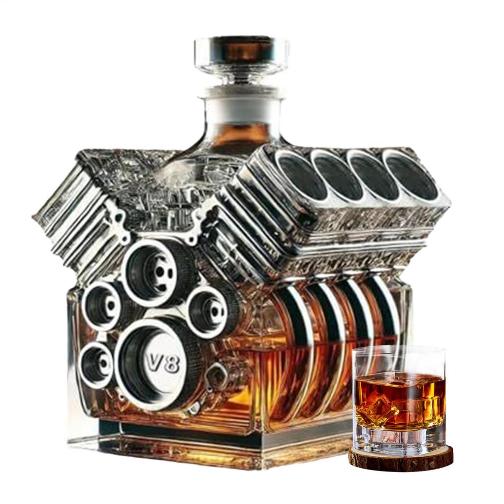 V8 Whiskey Decanter Engines Shape Alcohol Decanter Bottle Wine Decoration Bar Accessories For Tequila Bourbon Gifts
