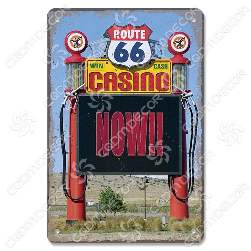 Alte Route 66 Blechschilder Get Your Kicks on US 66 Metallposter Vintage Wandkunst Dekoration für Garage Club Wohnzimmer Zuhause