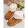 Thick-soled Warm Snow Boots for Women 2025 Winter Plus Size Back Zipper Fleece Short Cotton Shoes