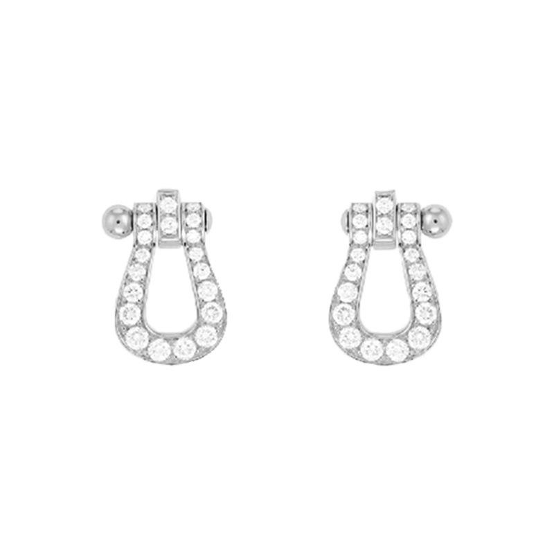 18K Gold Electroplated Diamond Horseshoe Stud Earrings - Shiny, Luxurious Fashion Gift for Girlfriend