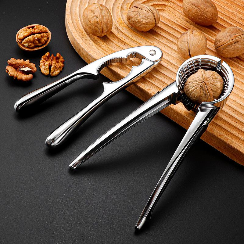 Stainless Steel Manual Nut Cracker Kitchen Gadgets High Quality Walnut Opener 2 Styles with Non-slip Handle for Household