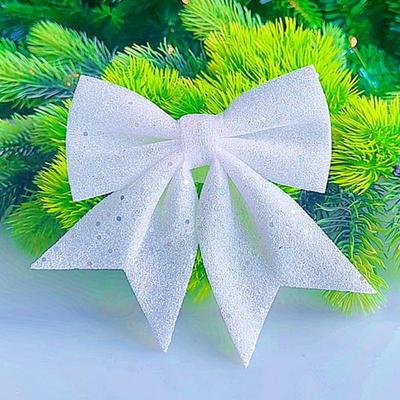 1/2Pcs Large Red Gold Sparkling Bow Glitter Christmas Ribbon Bowknot Xmas Tree Hanging Ornaments  Year Home Decoration