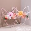 Colorful Easter Garland Artificial Flower Bunny Ears Hair Hoop  Costume Party Accessories