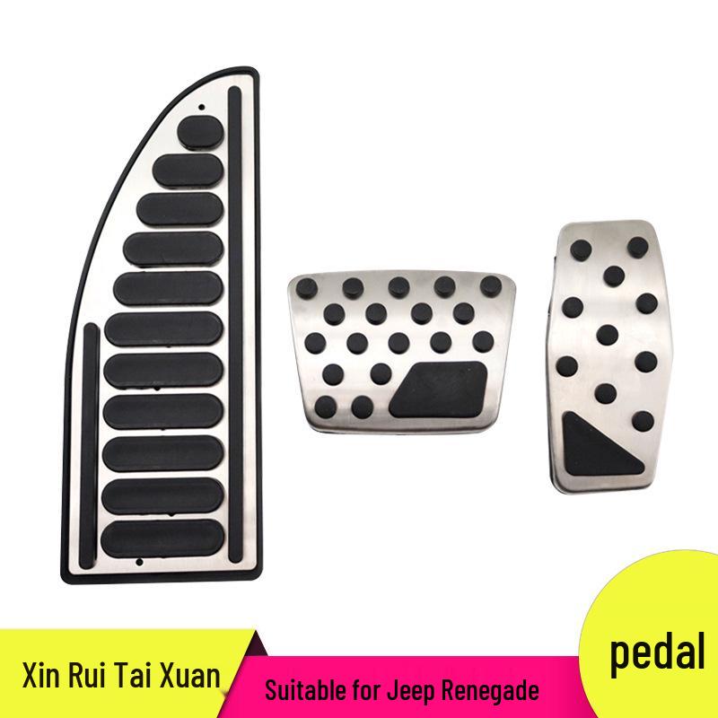 

Non-Slip Decorative Pedal Set for Jeep Renegade - Throttle, Brake, and Rest Area Modifications Aluminum Alloy + Hard Rubber