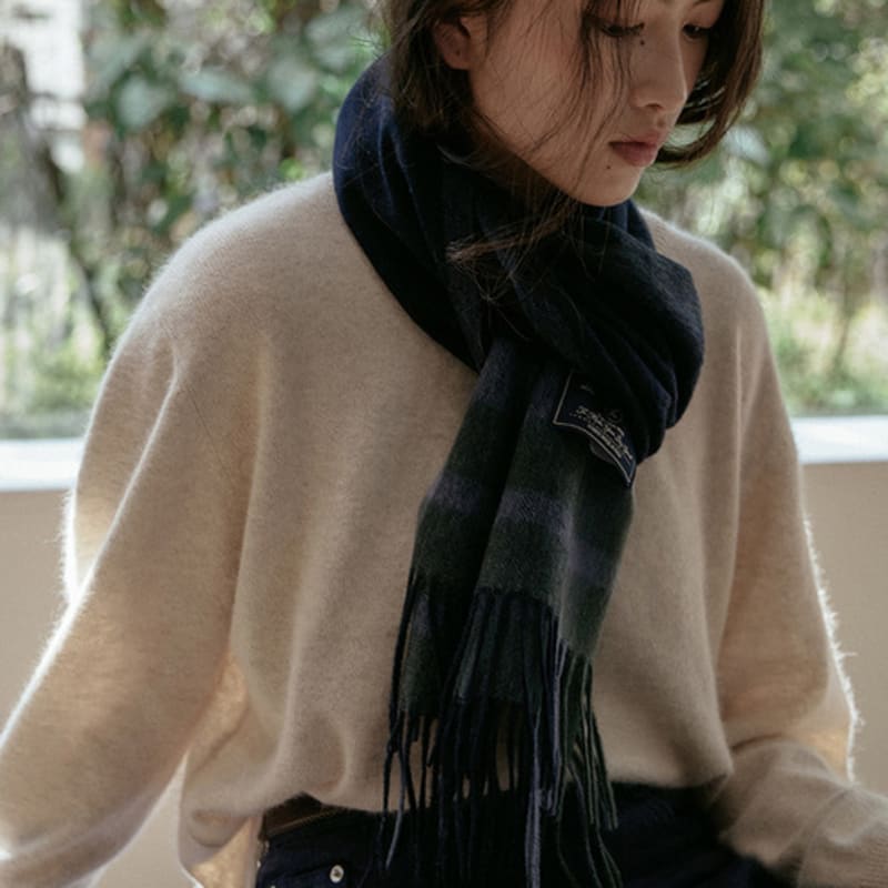 

Laminez Vintage Check Wool Muffler - 3 color Yellow