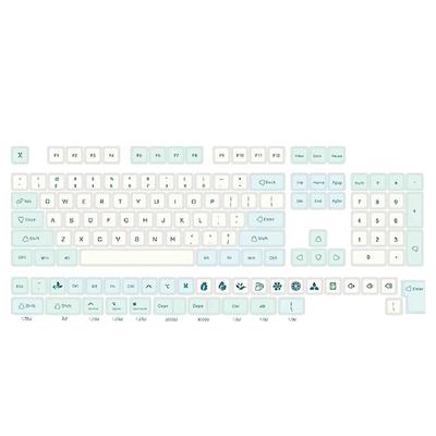 PBT Modrobílé klávesnice 125 kláves Profil XDA Téma Ledovec Sublimace Anglická sada kláves