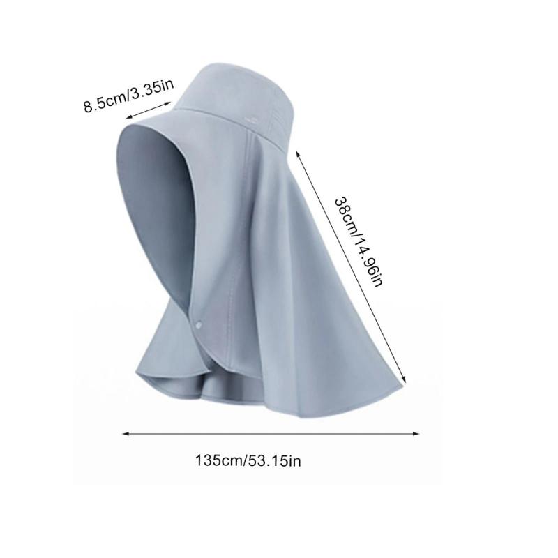 Women Large Brim Sun Hat New Bucket Cap with Neck Flap Full Protection Anti-UV Washable Beach Hats Ladies Panama Hat