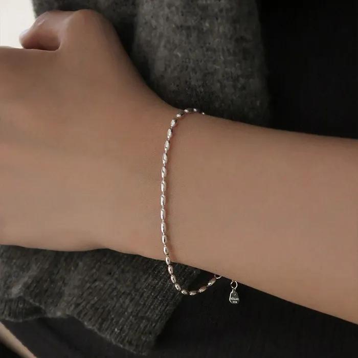 925 Silver Simple Oval Chain Bracelet