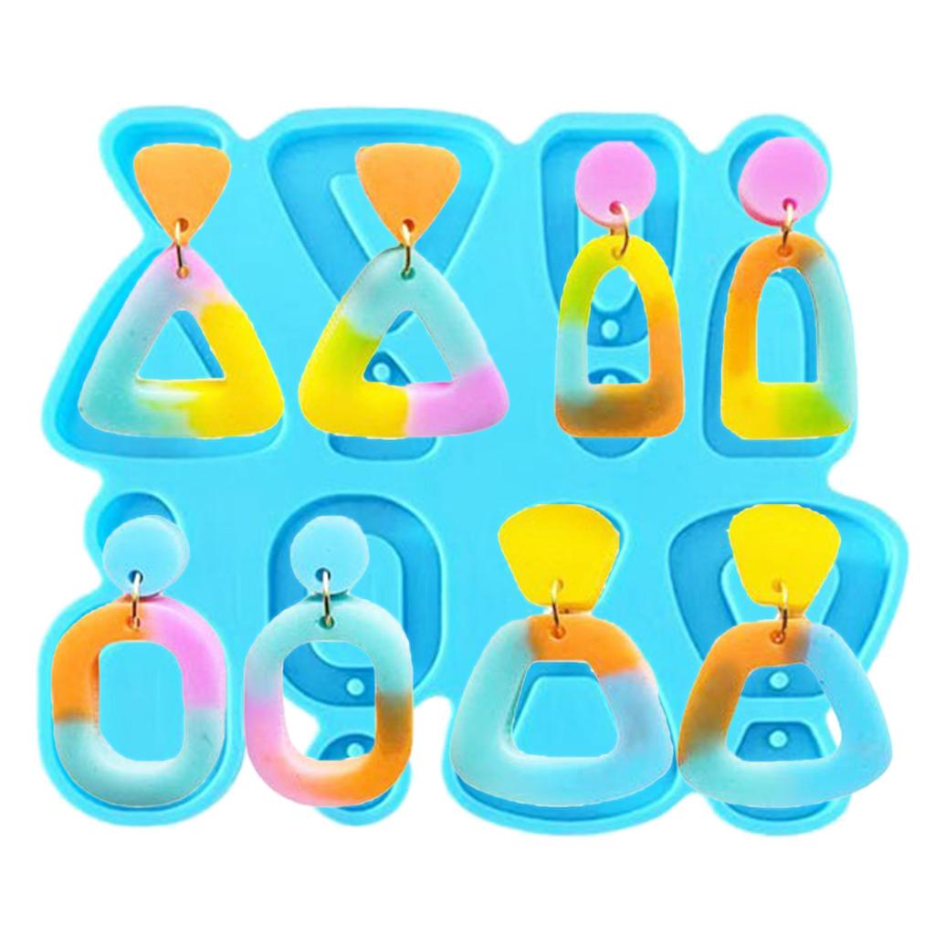 4 Styles Combined Geometry Earrings Silicone Molds Suitable for Epoxy Resin Diy Crafts Ornament Pendant Keychain Making
