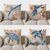 Home Decor Blue Marlin Fish Artistic Throw Pillow Cover Pattern Cushion Cover Suitable For Sofa Bedroom Car Pillow Cover