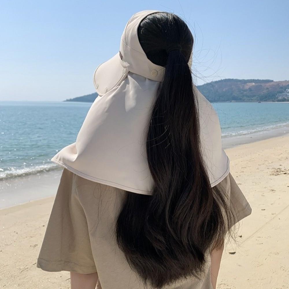 New Wide Brim Sunshade Shawl Cap Wide-Brimmed Breathable Visor Sun Hat Lightweight Neck Protection Hat Summer Season