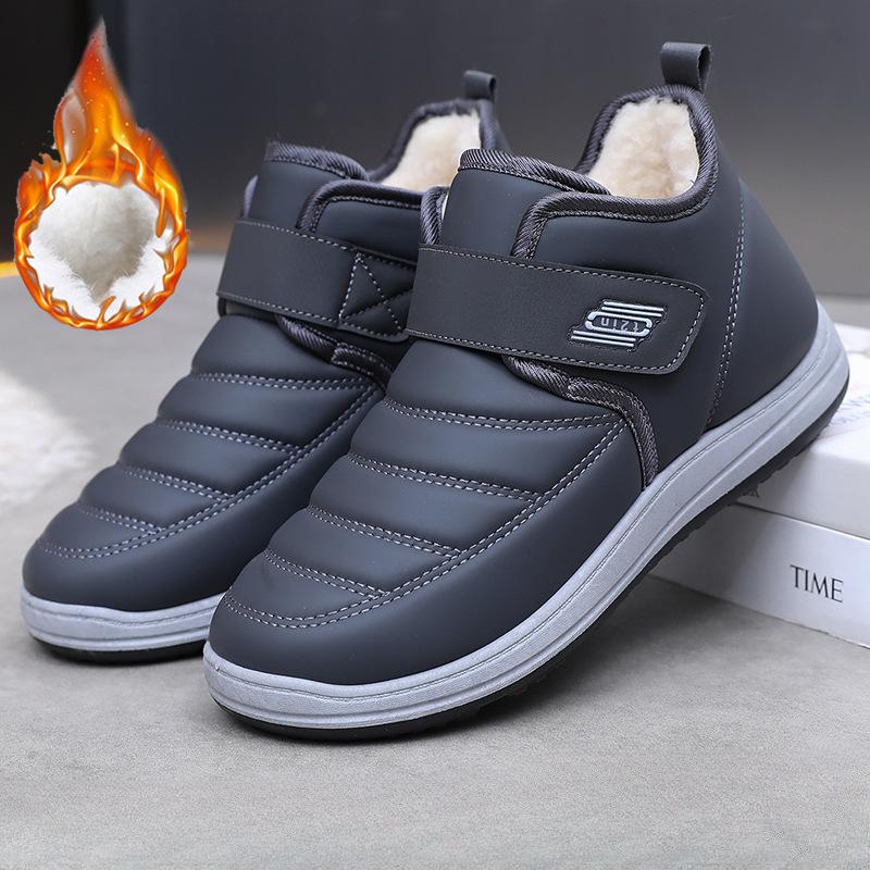 Pánské zimní zateplené sněhule Ležérní Lehké protiskluzové kotníkové boty s umělou kožešinou pro muže Vodotěsné Pohodlné krátké boty Venkovní vycházková obuv