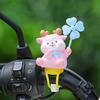 Cartoon Windmill Car Decoration with Soft Doll Cute Rotary Ornament for Dashboard Handlebar & Vent Solar/Manual Spin Fun Summer Gift for Car Bike