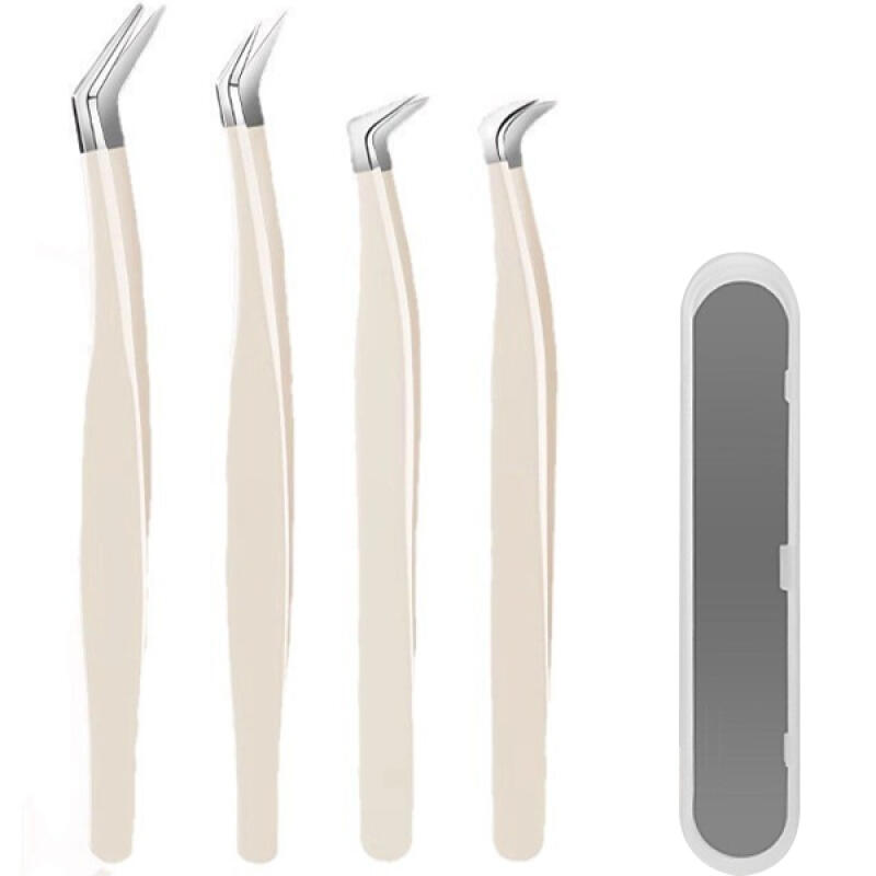 [4-piece set] Full set of fine professional eyelash tweezers set