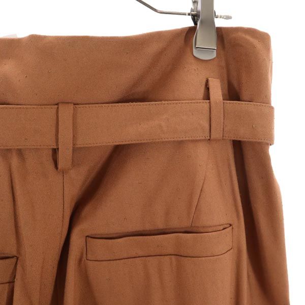 unused YLEVE made in Japan wide Tapered pants 1 Brown With belt Women Used