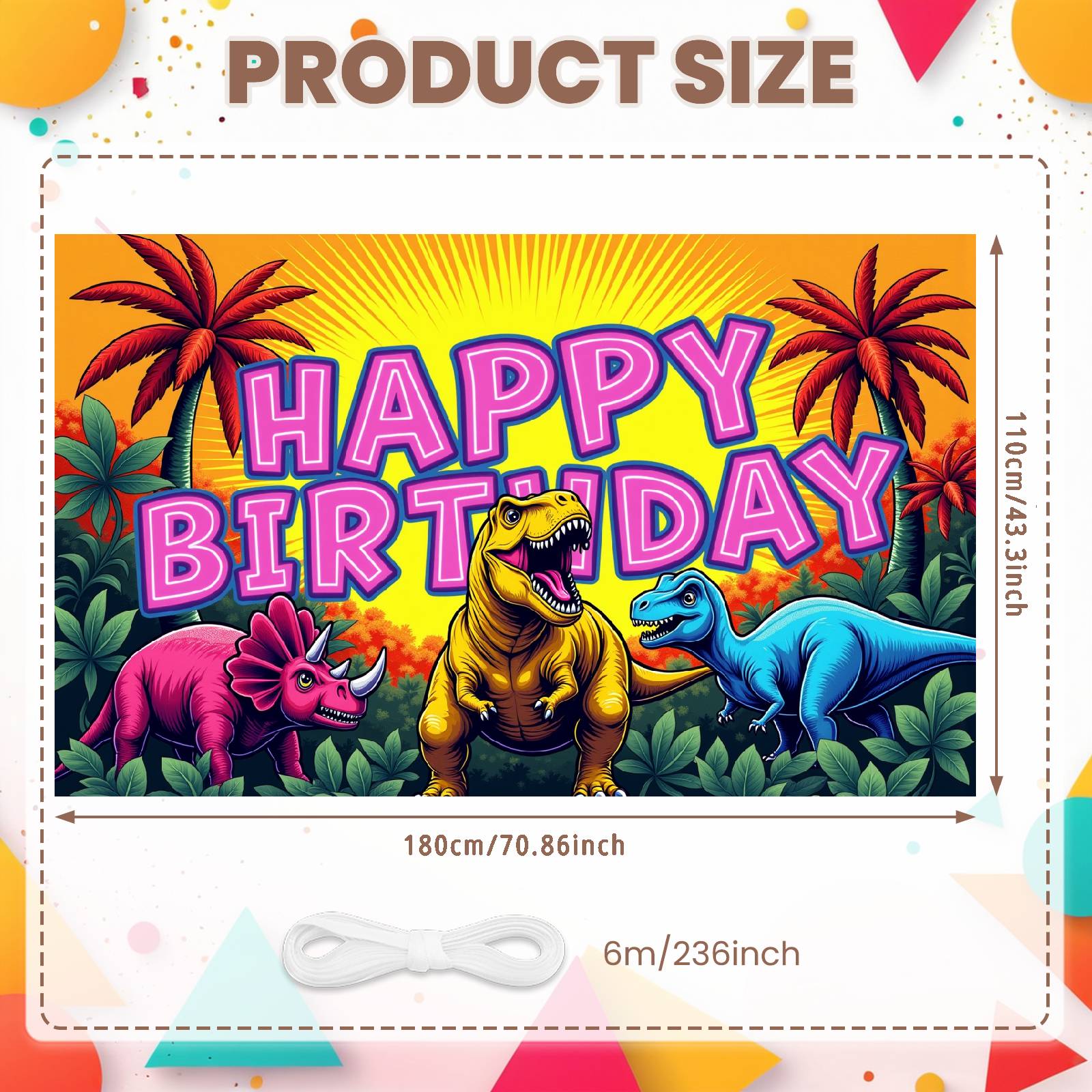 

Birthday Party Banner Dinosaur Theme Jurassic Birthday Backdrop Kids Party Banner Vibrant Art For Birthday Photo Booth