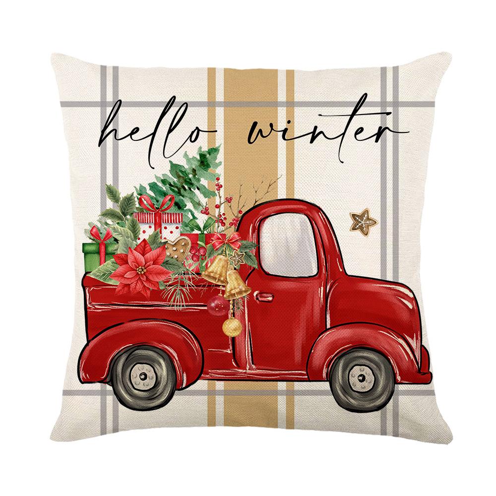 Neues Weihnachtskissen für Zuhause Sofa Feiertag Bedruckter Kissenbezug Polyester Kissenbezug Dekoration