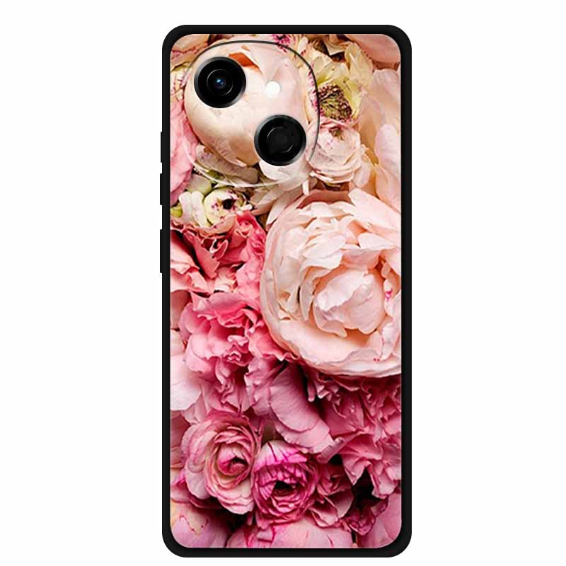 For Tecno Spark 40C Case Soft Black TPU Silicone Back Shockproof Cover for Tecno Spark40C 40 C Case Pop 10 Pro Butterfly Funda