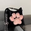 JIAERDI Sweet Cute Cat Claw Backpack Women Plush Soft Large Capacity Handbag Messenger Bag Female Transparent Mochila Aesthetic