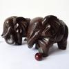 Luxury Elephant Figurine Wooden Ornaments Crafts Retro Home Feng Shui Desktop Decoration Natural Carved Elephant Statue