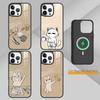 Cat Band Funny Anime Phone Case For iPhone 17,16,15,14,13,Pro,Max,Plus,Magnetic For Magsafe Wireless Charging
