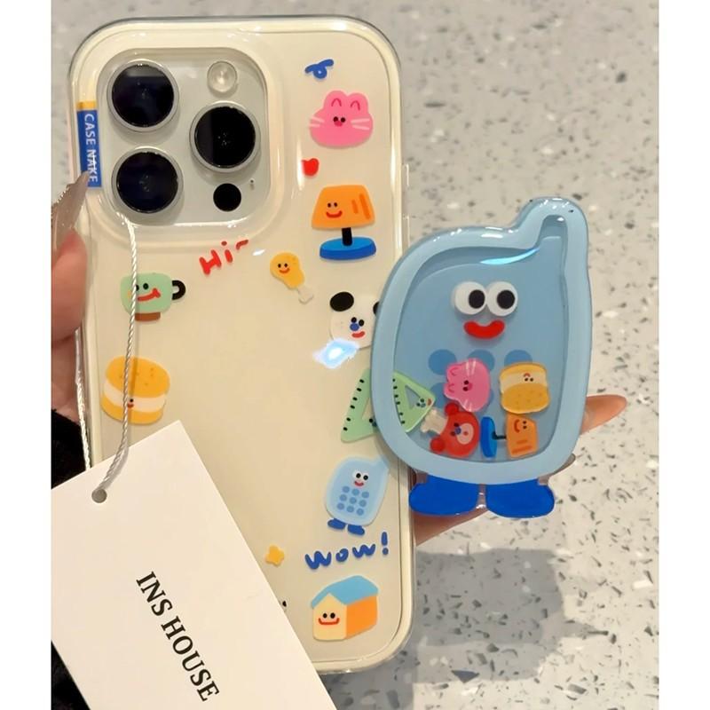 Imd Double Layer Large Hole Cute Summer Star Flower Stand for IPhone17 for Apple 16 Mobile Phone Case 13pro