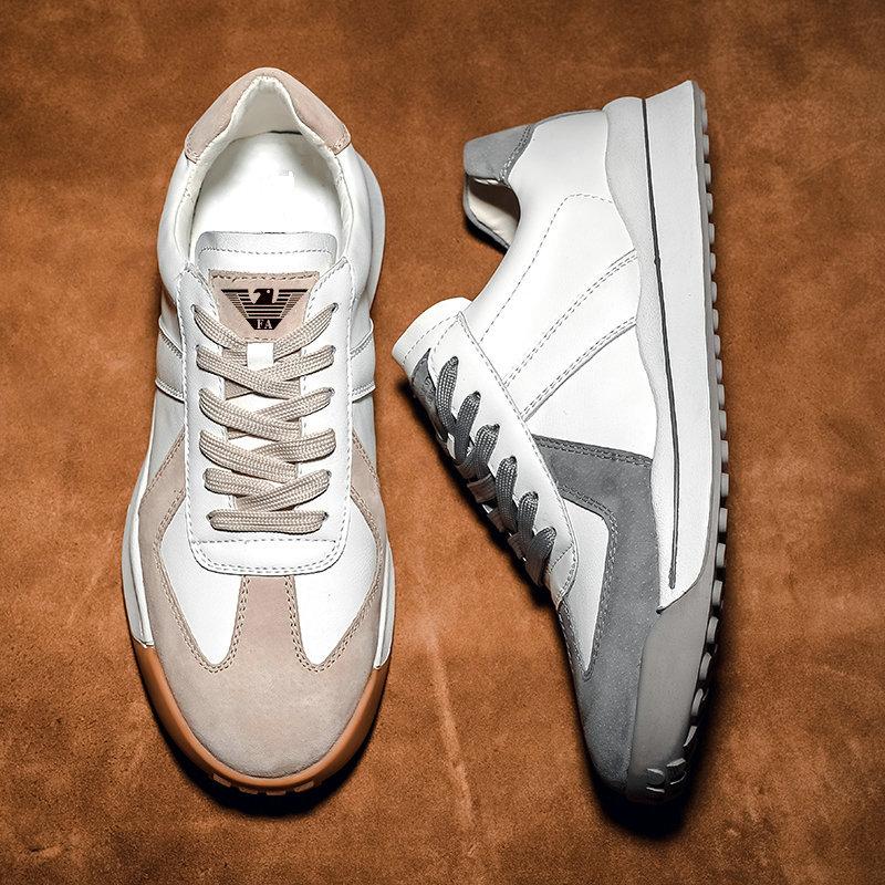 2021 autumn and winter new running small leather shoes women's versatile flat-bottomed sports and leisure shoes retro board shoes tide