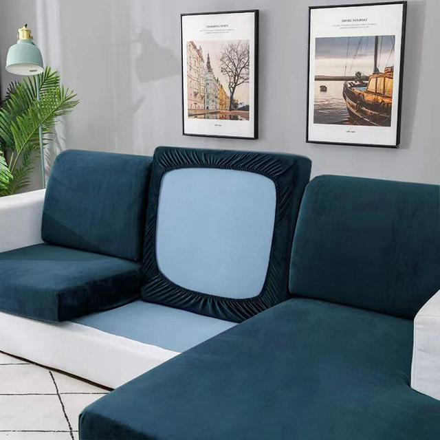 Velvet Stretch Sofa Slipcovers Spandex Non Slip Soft Couch Cover Washable Furniture Protector With Elastic