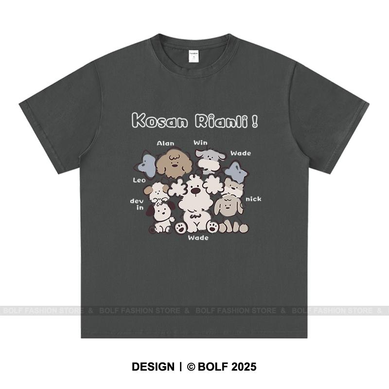 Playful Cartoon Sketch Printed Unisex Men Women T-Shirt Tees Tops 100% Cotton Loose Fit Trendy Graphic Daily Wear