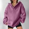 Women'S V Neck Oversized Hoodie with Pocket Classic Fleece Lined Sweatshirt Women Plain Sweatshirt