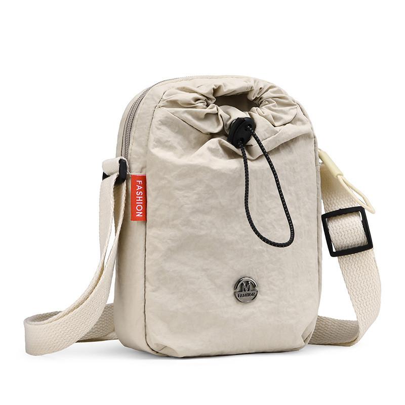 Oxford Fabric Mini Crossbody Bag For Casual Travel With Phone Pocket And Drawstring Closure