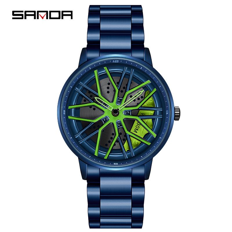 Sanda Men's 360° Rotating Dial Quartz Wristwatch - Casual Fashion Wheel Series