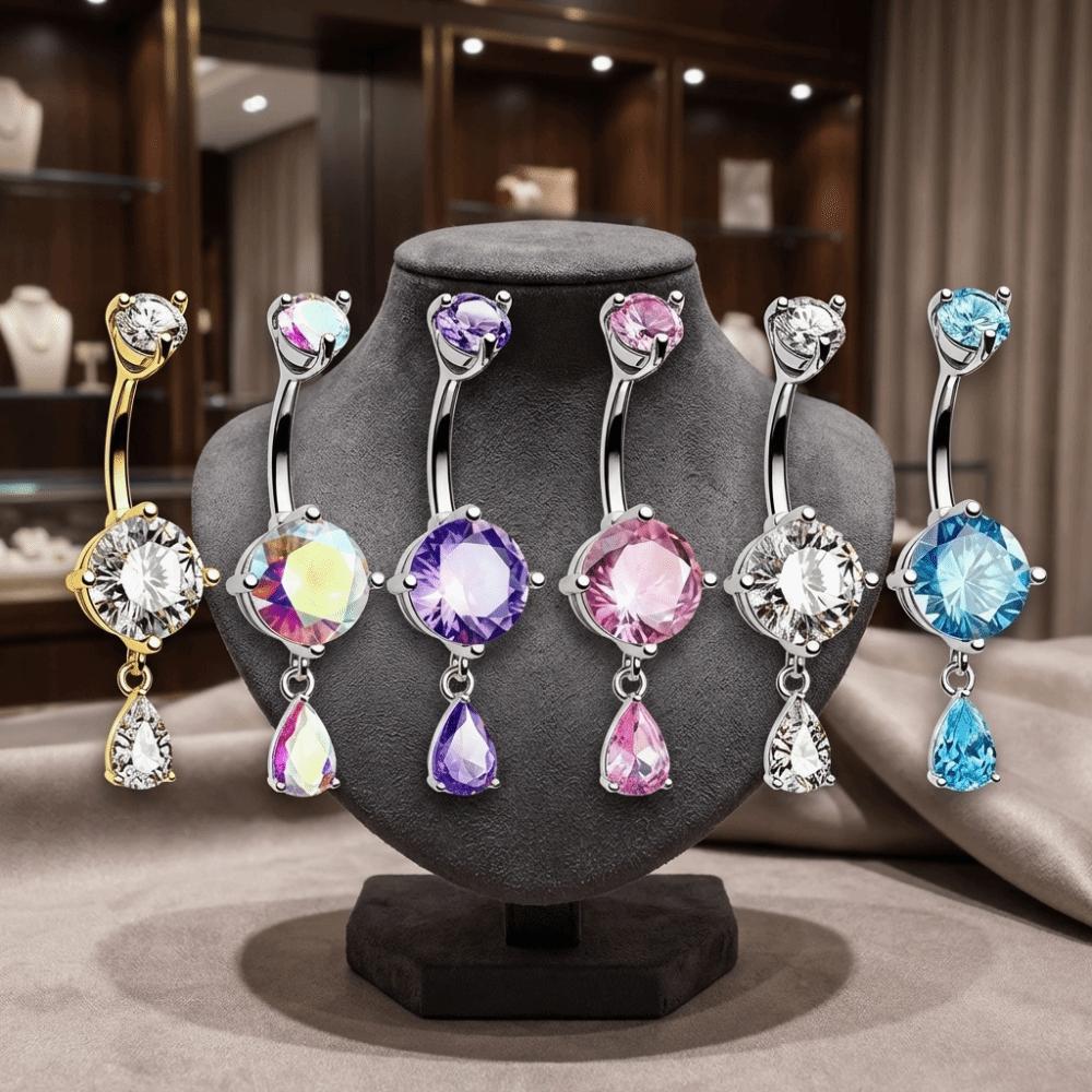 Teardrop Shape Navel Ring Crystal Belly Piercing Jewelry Fashion Belly Button Rings Daily