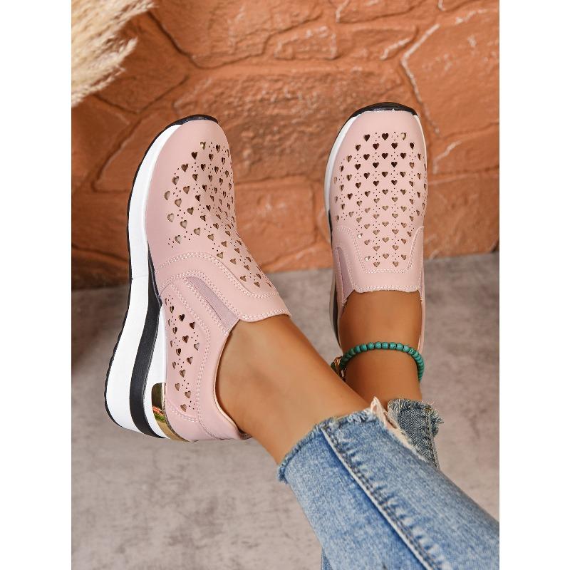 2025 Summer New Arrival Plus Size Women's Shoes Platform Heel Open-Toe Loafers with Built-in Elevation Women's Single Shoes Slip-Ons