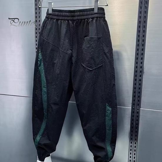 Ανδρικό Παντελόνι Χρωματικός Συνδυασμός Κορδόνι Ελαστική Μέση Με Λάστιχο Στον Αστράγαλο Φαρδύ Πλαϊνές Τσέπες Στυλ Cargo Καθημερινή Φορεσιά Εξωτερικού Χώρου Παντελόνι Χαρέμι