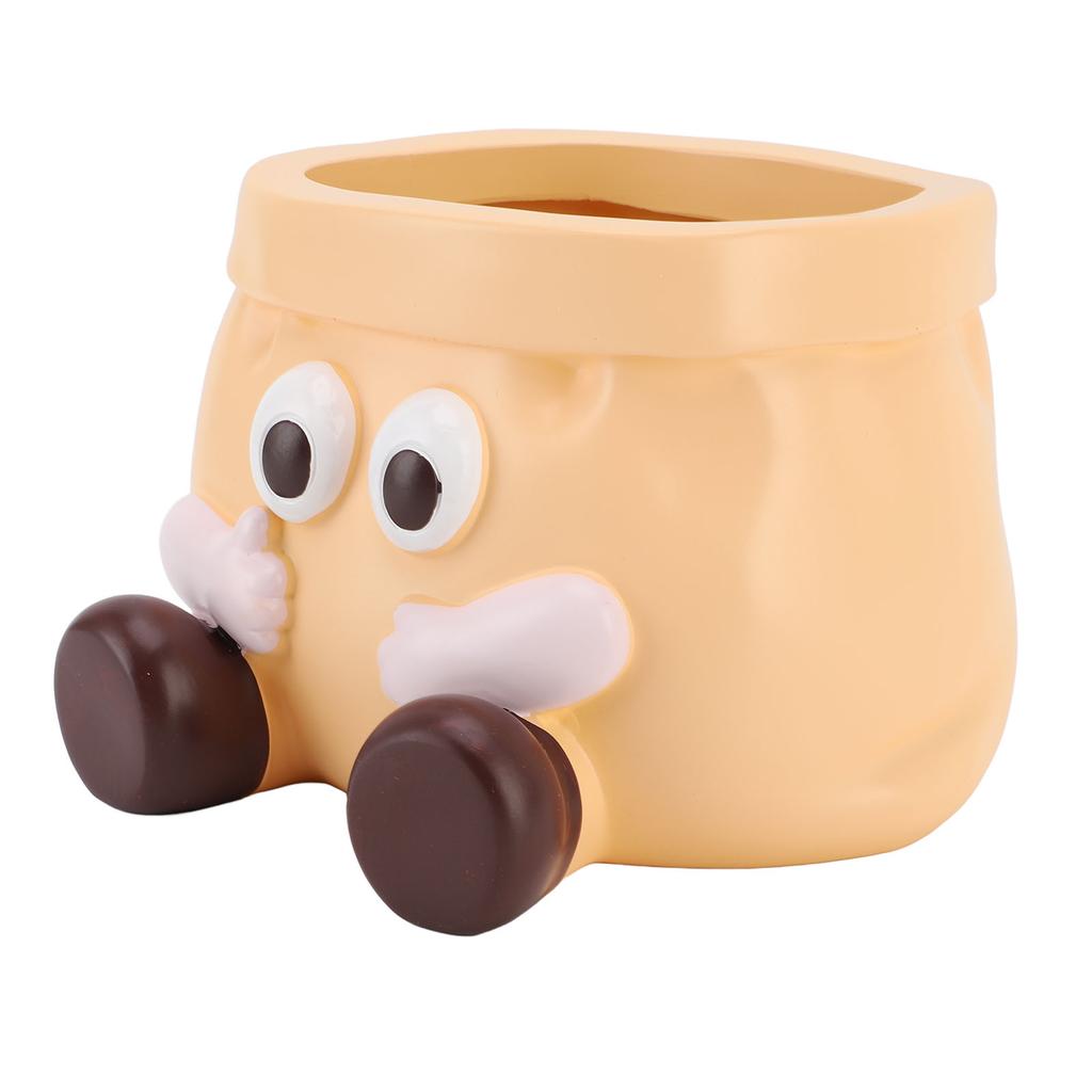 Pot Resin Cute Decorative Planter with Drainage for Ornament Entryway Key Storage