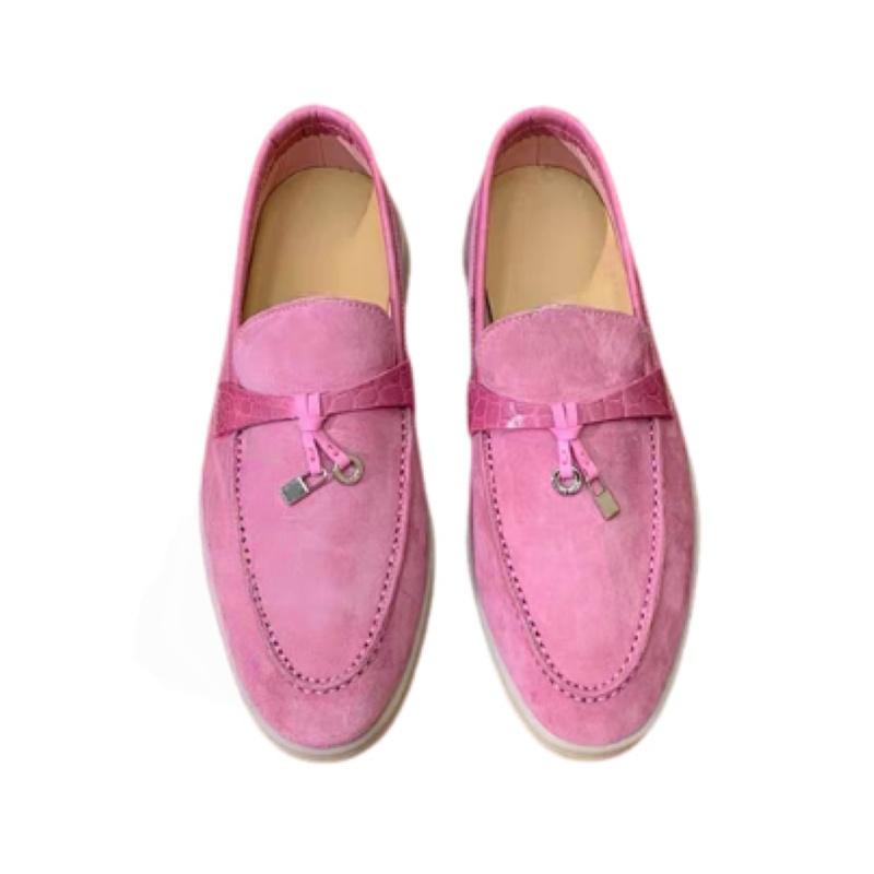 High-Grade Sheepskin Wear-Resistant Casual Loafer Shoes Couple's Loafers Customizable Colors Available A040224