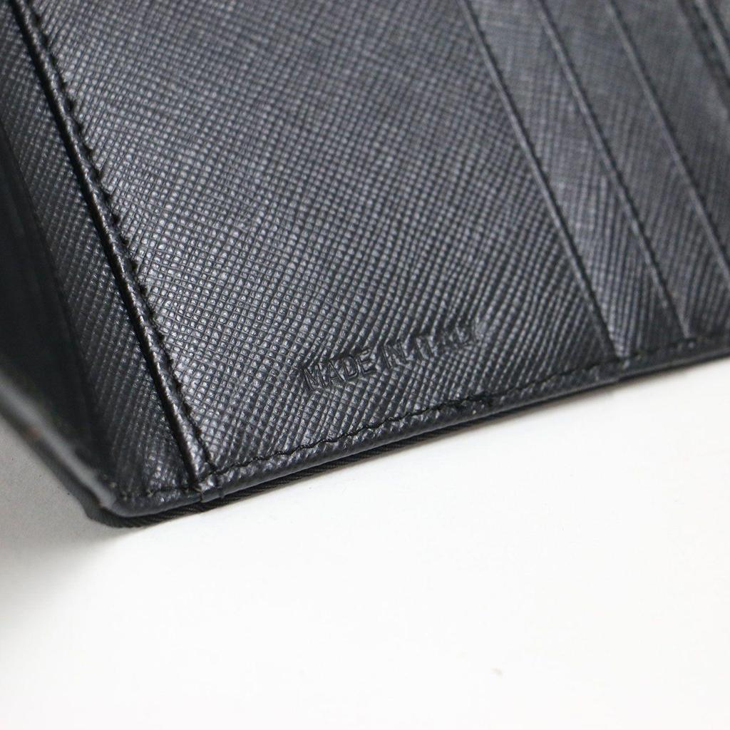 Used PRADA Prada Wallet Black Nylon Trifold Wallet M176 Compact Wallet Triangle Plate Made In Italy Brand Fashion Item [Ladies] [Used]