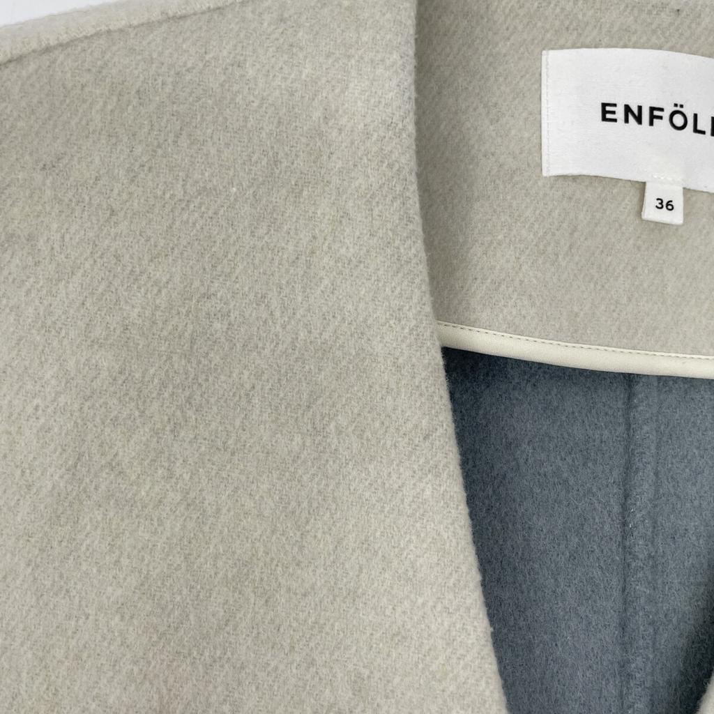 ENFOLD 300EA230-2300 White Wool River Collarless Coat coat 36 IvoryUsed