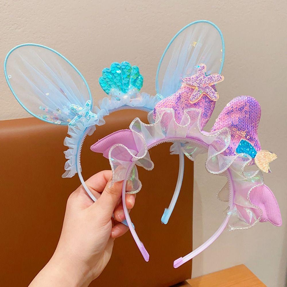 

Блестящая повязка на голову принцессы, сетчатый милый головной убор, элегантный детский обруч для волос, вечеринка