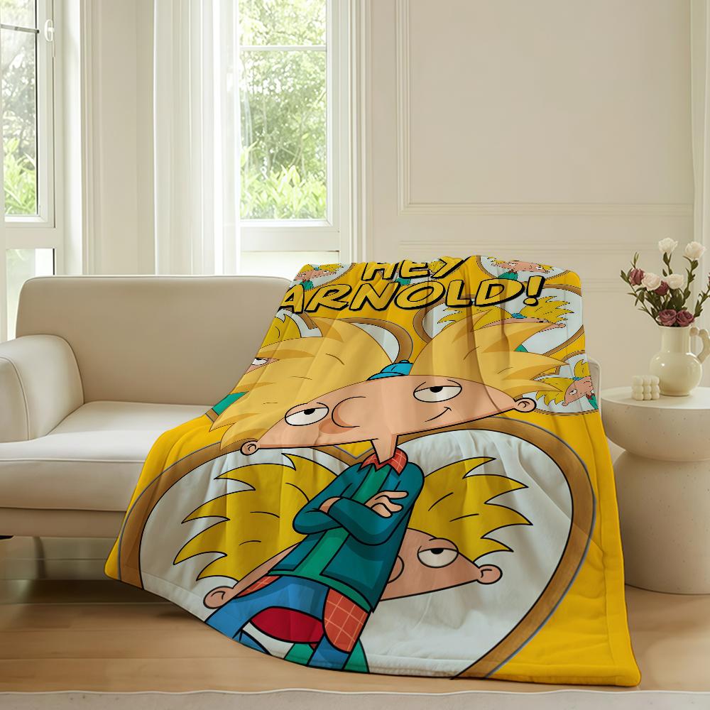 Cartoon Funny H Hey A Arnold Blanket For Sofa Office Bed Plane Travel Sleep Read Relax Camping Soft And Warm