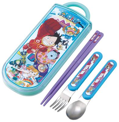 Skater Cutlery Set for Lunch Made In Sliding Name Sticker Trio One 24 Kids, Box, Chopsticks, Spoon, Fork, Japan, Cutlery, Included, Antibacterial,