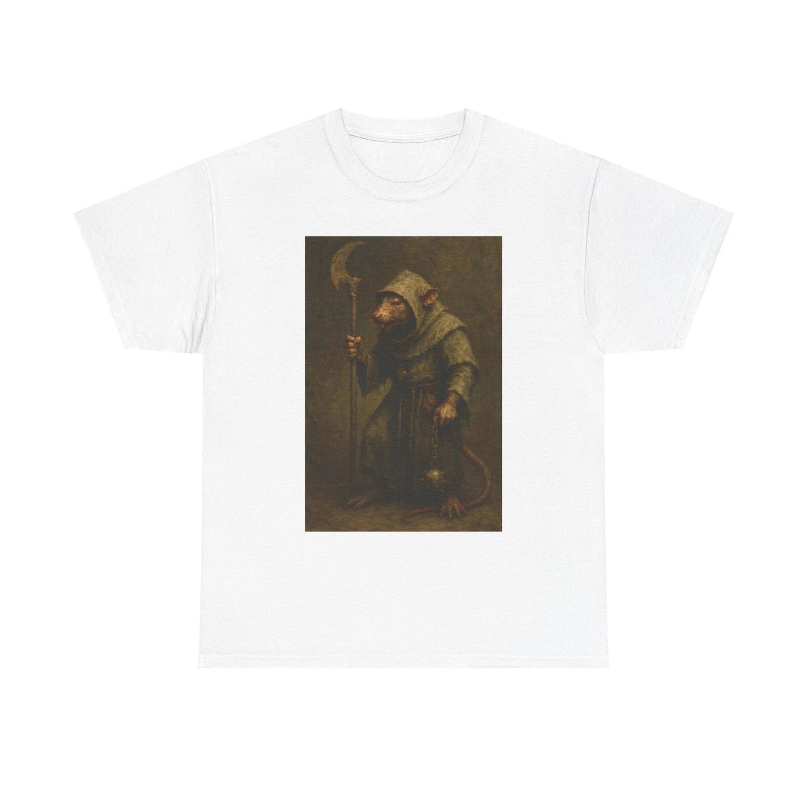 

Medieval Rat Monk tee | Vintage fantasy illustration, dark curious character L