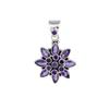 Natural Amethyst Flower Pendant for Women 925 Sterling Silver Pendant